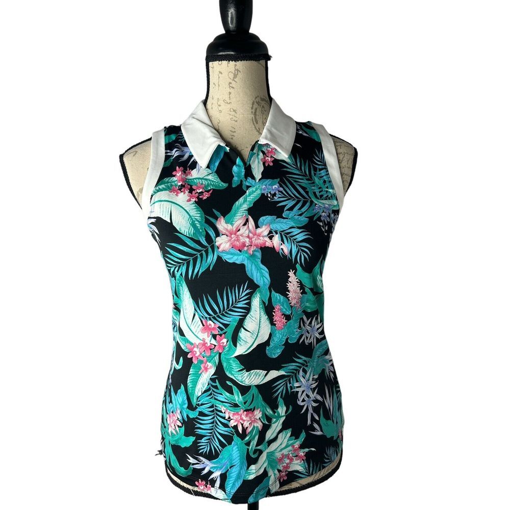 Tommy Bahama Top‎  Women's S 1/4 Zip Tropical Active UPF S2 Golf NWT